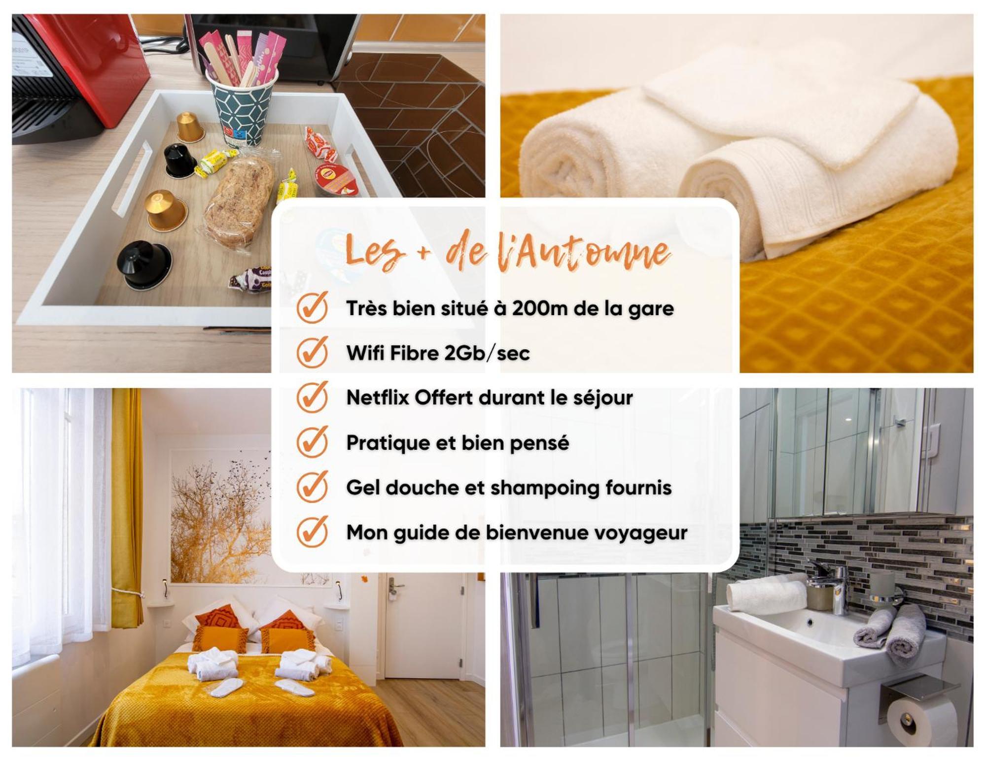 Promenade D'Automne - Netflix & Wifi - Climatisation- Parking Gratuit - Check-In 24H24 - Emplacement Velos - Goodmarning شالو أو شُمْبانيِ المظهر الخارجي الصورة